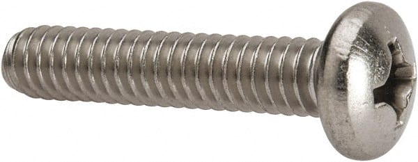 Value Collection - 1/4-20 UNC, 1-1/4" Length Under Head Phillips Drive Machine Screw - Pan Head, Grade 316 Stainless Steel, Uncoated, Without Washer - Exact Tooling