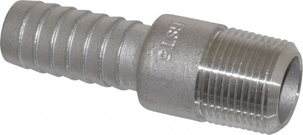 Dixon Valve & Coupling - 3/4" Pipe ID, Threaded Combination Nipple for Hoses - Male NPT, 316 Stainless Steel - Exact Tooling
