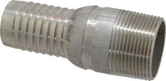 Dixon Valve & Coupling - 1-1/4" Pipe ID, Threaded Combination Nipple for Hoses - Male NPT, 316 Stainless Steel - Exact Tooling