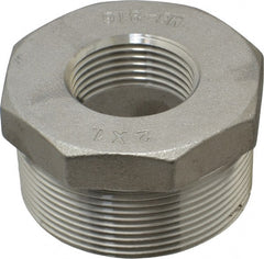 Merit Brass - 2 x 1" Grade 316 Stainless Steel Pipe Hex Bushing - MNPT x FNPT End Connections, 150 psi - Exact Tooling