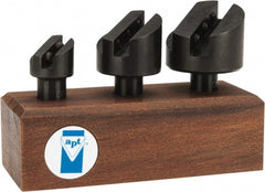 Made in USA - 3 Piece, 1/2" Shank Diam, 3/4" to 1-3/8" Max Head Diam, Straight Shank, Fly Cutter Set - 1 Bit Per Cutter, 3/16 to 5/16" Tool Bit, Multiple Head Diams, Includes Wood Block - Exact Tooling