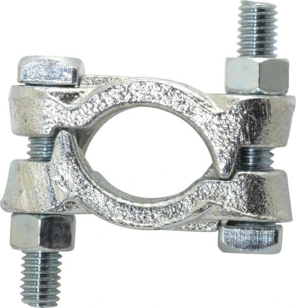 Dixon Valve & Coupling - 1-3/16 to 1-3/8" OD, Double Bolt Iron Clamp - Plated Malleable Iron - Exact Tooling