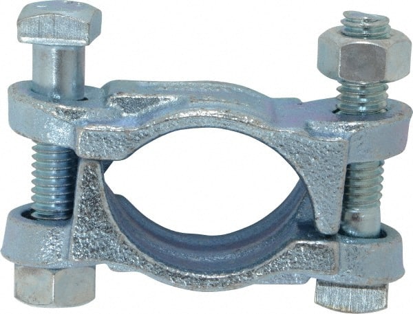 Dixon Valve & Coupling - 1-5/8 to 1-13/16" OD, Double Bolt Iron Clamp - Plated Malleable Iron - Exact Tooling
