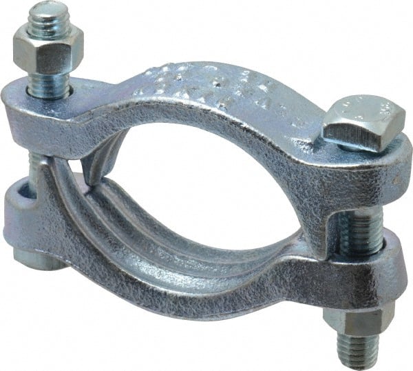 Dixon Valve & Coupling - 2-3/4 to 3-1/16" OD, Double Bolt Iron Clamp - Plated Malleable Iron - Exact Tooling