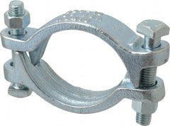 Dixon Valve & Coupling - 3-1/4 to 3-1/2" OD, Double Bolt Iron Clamp - Plated Malleable Iron - Exact Tooling