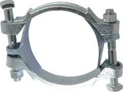 Dixon Valve & Coupling - 4-1/4 to 4-15/16" OD, Double Bolt Iron Clamp - Plated Malleable Iron - Exact Tooling