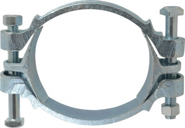 Dixon Valve & Coupling - 5-1/8 to 5-11/16" OD, Double Bolt Iron Clamp - Plated Malleable Iron - Exact Tooling