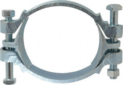 Dixon Valve & Coupling - 5-1/8 to 5-11/16" OD, Double Bolt Iron Clamp - Plated Malleable Iron - Exact Tooling