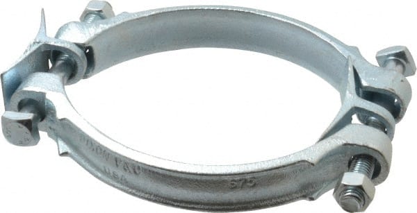 Dixon Valve & Coupling - 5-15/16 to 6-1/2" OD, Double Bolt Iron Clamp - Plated Malleable Iron - Exact Tooling