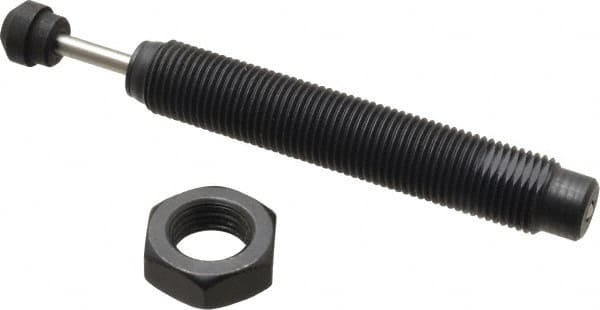 Parker - 9/16-18 Thread, 0.16 Rod Diam, 0.63 Stroke Length, Male Button Shock - 0.46 Shock Outside Diam, 4-1/2 OAL - Exact Tooling