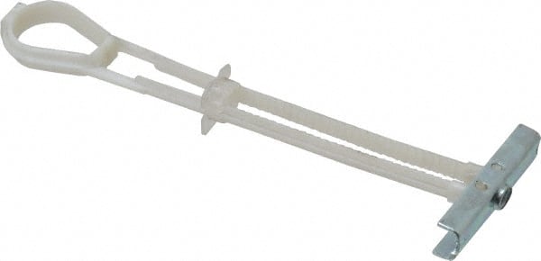 Powers Fasteners - 1/4" Screw, 1/4" Diam, 4" Long, 2-1/2" Thick, Strap Toggle Drywall & Hollow Wall Anchor - 1/2" Drill, Plastic, Grade 5, Use in Drywall - Exact Tooling