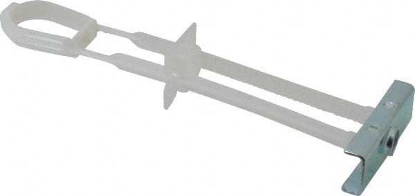 Powers Fasteners - 3/8" Screw, 3/8" Diam, 4" Long, 2-1/2" Thick, Strap Toggle Drywall & Hollow Wall Anchor - 3/4" Drill, Plastic, Grade 5, Use in Drywall - Exact Tooling