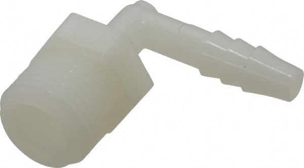 NewAge Industries - 1/4" Barb, 3/8 NPT, Multiple Barbed Tube Elbow - Nylon, Male - Exact Tooling