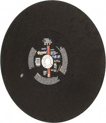 Norton - 18" Aluminum Oxide Cutoff Wheel - 5/32" Thick, 1" Arbor, 3,015 Max RPM, Use with Stationary Tools - Exact Tooling