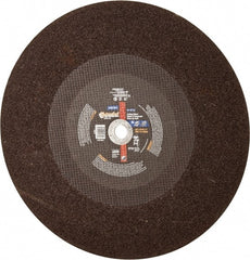 Norton - 20" Aluminum Oxide Cutoff Wheel - 3/16" Thick, 1" Arbor, 2,710 Max RPM, Use with Stationary Tools - Exact Tooling