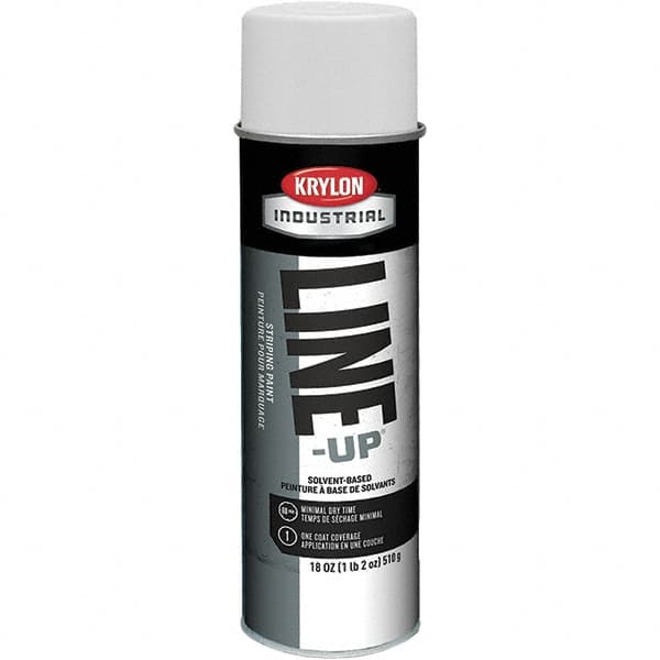 Krylon - 18 fl oz White Striping Paint - 234 to 332 Sq Ft/Gal Coverage, Solvent-Based Formula - Exact Tooling