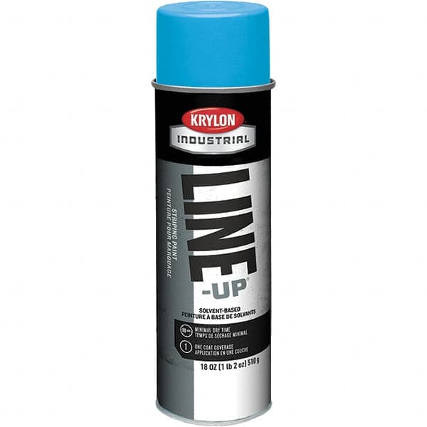 Krylon - 18 fl oz Blue Striping Paint - 234 to 332 Sq Ft/Gal Coverage, Solvent-Based Formula - Exact Tooling