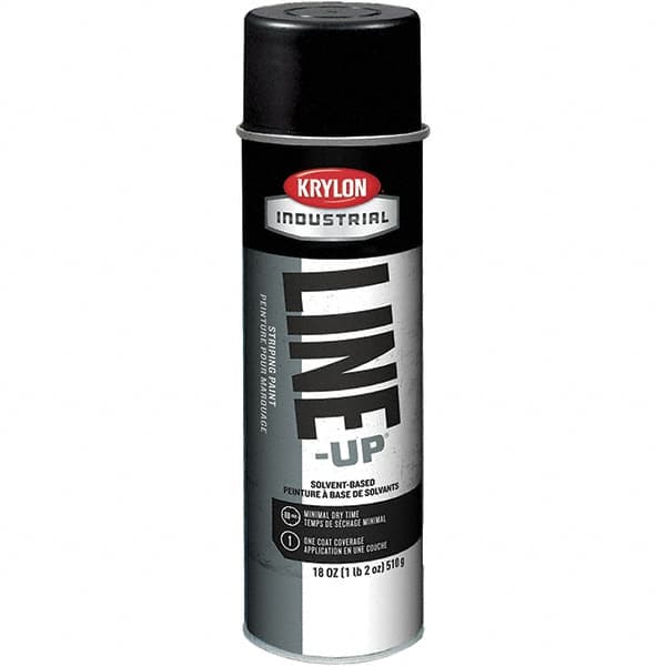 Krylon - 18 fl oz Black Striping Paint - 234 to 332 Sq Ft/Gal Coverage, Solvent-Based Formula - Exact Tooling