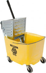 Value Collection - 35 Qt Plastic Metal Bucket & Wringer - 3" Long, Yellow - Exact Tooling