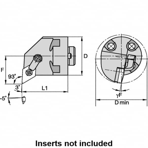 Kennametal - Right Hand Cut, 33.02mm Min Bore Diam, Size H16 Modular Boring Cutting Unit Head - Through Coolant, Compatible with DN.. - Exact Tooling