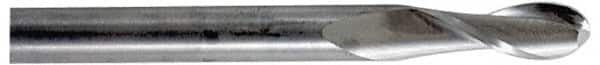 Hertel - 1/2" Diam, 3" LOC, 2 Flute Solid Carbide Ball End Mill - Uncoated, Single End, 6" OAL, 1/2" Shank Diam - Exact Tooling