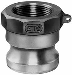 EVER-TITE Coupling Products - 1-1/2" Aluminum Cam & Groove Suction & Discharge Hose Male Adapter Female NPT Thread - Part A, 1-1/2" Thread, 250 Max psi - Exact Tooling