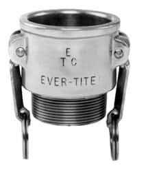 EVER-TITE Coupling Products - 1-1/4" Aluminum Cam & Groove Suction & Discharge Hose Female Coupler Male NPT Thread - Part B, 1-1/4" Thread, 250 Max psi - Exact Tooling