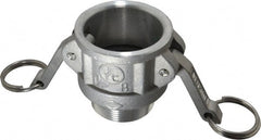 EVER-TITE Coupling Products - 1-1/2" Aluminum Cam & Groove Suction & Discharge Hose Female Coupler Male NPT Thread - Part B, 1-1/2" Thread, 250 Max psi - Exact Tooling