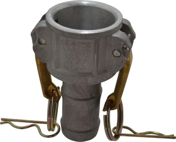 EVER-TITE Coupling Products - 1-1/4" Aluminum Cam & Groove Suction & Discharge Hose Female Coupler Hose Shank - Part C, 250 Max psi - Exact Tooling