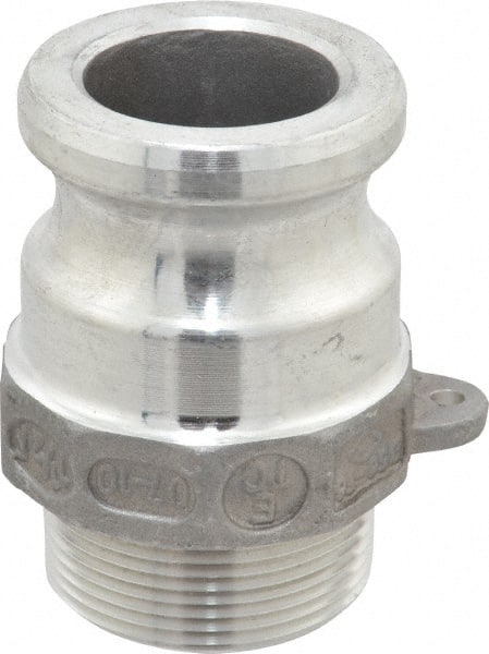 EVER-TITE Coupling Products - 1-1/2" Aluminum Cam & Groove Suction & Discharge Hose Male Adapter Male NPT Thread - Part F, 1-1/2" Thread, 250 Max psi - Exact Tooling