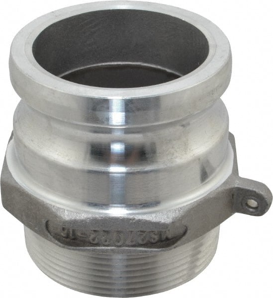 EVER-TITE Coupling Products - 3" Aluminum Cam & Groove Suction & Discharge Hose Male Adapter Male NPT Thread - Part F, 3" Thread, 125 Max psi - Exact Tooling