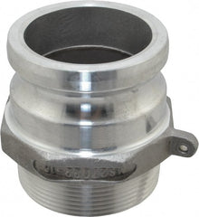 EVER-TITE Coupling Products - 3" Aluminum Cam & Groove Suction & Discharge Hose Male Adapter Male NPT Thread - Part F, 3" Thread, 125 Max psi - Exact Tooling
