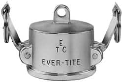 EVER-TITE Coupling Products - 4" Stainless Steel Cam & Groove Suction & Discharge Hose Dust Cap For Use with Adapters - Part DC, 100 Max psi - Exact Tooling