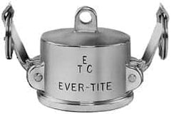 EVER-TITE Coupling Products - 4" Stainless Steel Cam & Groove Suction & Discharge Hose Dust Cap For Use with Adapters - Part DC, 100 Max psi - Exact Tooling