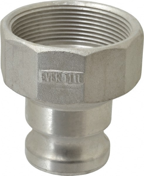 EVER-TITE Coupling Products - 2" Aluminum Cam & Groove Suction & Discharge Hose Male Adapter Female NPT Thread - Part A, 3" Thread, 250 Max psi - Exact Tooling
