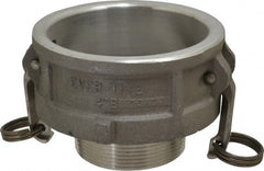 EVER-TITE Coupling Products - 4" Aluminum Cam & Groove Suction & Discharge Hose Female Coupler Male NPT Thread - Part B, 3" Thread, 100 Max psi - Exact Tooling