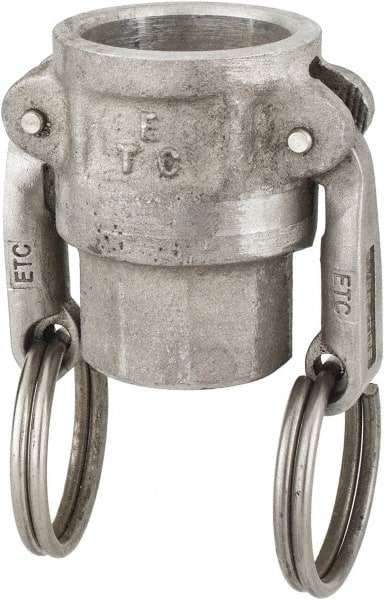 EVER-TITE Coupling Products - 3/4" Aluminum Cam & Groove Suction & Discharge Hose Female Coupler Female NPT Thread - Part D, 1/2" Thread, 250 Max psi - Exact Tooling