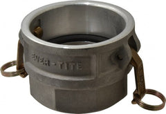 EVER-TITE Coupling Products - 4" Aluminum Cam & Groove Suction & Discharge Hose Female Coupler Female NPT Thread - Part D, 3" Thread, 100 Max psi - Exact Tooling