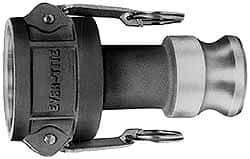 EVER-TITE Coupling Products - 1-1/2" Aluminum Cam & Groove Suction & Discharge Hose Female Coupler Male Adapter - 2" Thread, 250 Max psi - Exact Tooling