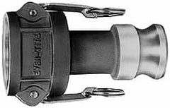 EVER-TITE Coupling Products - 4" Stainless Steel Cam & Groove Suction & Discharge Hose Female Coupler Male Adapter - 2" Thread, 100 Max psi - Exact Tooling