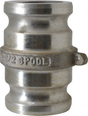 EVER-TITE Coupling Products - 2-1/2" Aluminum Cam & Groove Suction & Discharge Hose Spool Adapter - 2-1/2" Thread, 150 Max psi - Exact Tooling