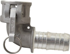 EVER-TITE Coupling Products - 1-1/2" Aluminum Cam & Groove Suction & Discharge Hose Female Coupler Hose Shank, 90° - Part C, 250 Max psi - Exact Tooling