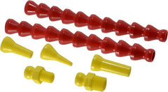 Value Collection - 7 Piece, 13" Hose Length, 1/16, 1/4 & 1/8" Nozzle Diam, 1/4" Hose ID, Coolant Hose Kit - 1/8 & 1/4" NPT For Snap Flow Modular Hose Systems - Exact Tooling