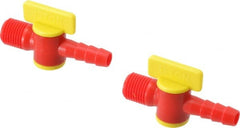 Value Collection - 2 Piece, 1/4" ID Coolant Hose Nipple Valve - Male to Female Connection, POM Body, 1/4 NPT, Use with Snap Together Hose Systems - Exact Tooling