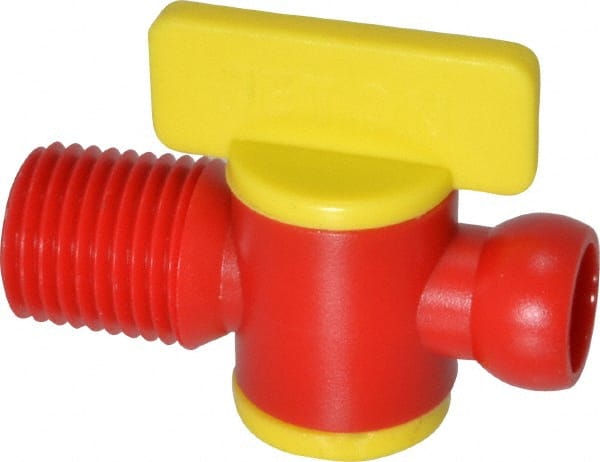 Value Collection - 2 Piece, 1/4" ID Coolant Hose NPT Valve - Male to Female Connection, POM Body, 1/4 NPT, Use with Snap Together Hose Systems - Exact Tooling