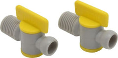 Value Collection - 2 Piece, 1/4" ID Coolant Hose NPT Valve - Male to Female Connection, POM Body, 1/4 NPT, Use with Snap Together Hose Systems - Exact Tooling