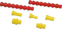 Value Collection - 7 Piece, 13" Hose Length, 1/2, 1/4 & 3/8" Nozzle Diam, 3/8" Hose ID, Coolant Hose Kit - 3/8 & 1/2" NPT For Snap Flow Modular Hose Systems - Exact Tooling