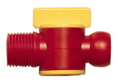 Value Collection - 2 Piece, 3/8" ID Coolant Hose BSPT Valve - Male to Female Connection, POM Body, 3/8 BSPT, Use with Snap Together Hose Systems - Exact Tooling
