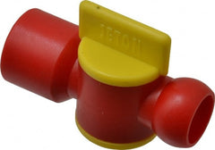 Value Collection - 2 Piece, 3/8" ID Coolant Hose BSPT Valve - Female to Female Connection, POM Body, 3/8 BSPT, Use with Snap Together Hose Systems - Exact Tooling