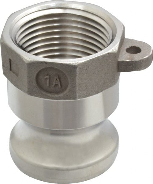 EVER-TITE Coupling Products - 1" Stainless Steel Cam & Groove Suction & Discharge Hose Male Adapter Female NPT Thread - Part A, 1" Thread, 250 Max psi - Exact Tooling
